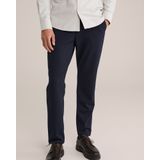 WE Fashion - Tapered Fit Pantalon - Donkerblauw - Met Stretch