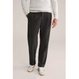 WE Fashion - Heren Loose Fit Pantalon - Met Rechte Pijpen - Zwart