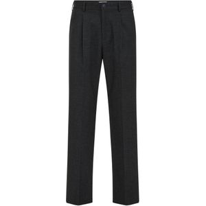 WE Fashion - Heren Loose Fit Pantalon - Met Rechte Pijpen - Zwart