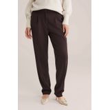 WE Fashion - Dames Tapered fit pantalon - Donkerbruin -  Maat: 32