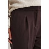 WE Fashion - Dames Tapered fit pantalon - Donkerbruin -  Maat: 32