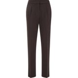 WE Fashion - Dames Tapered fit pantalon - Donkerbruin -  Maat: 32