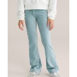 WE Fashion - Flared Legging - IJsblauw - Velvet