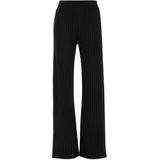 WE Fashion - Dames Regular Fit Jersey Broek - Zwart - Krijtstreep