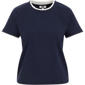 WE Fashion - Dames T-shirt - Donkerblauw - Katoen