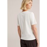 WE Fashion - Dames T-shirt - Gebroken Wit - Regular Fit - Katoen