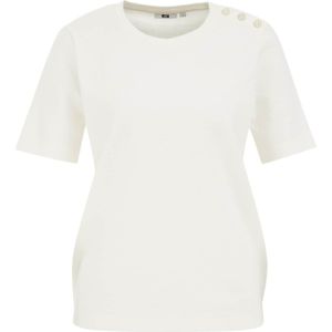 WE Fashion - Dames T-shirt - Gebroken Wit - Regular Fit - Katoen