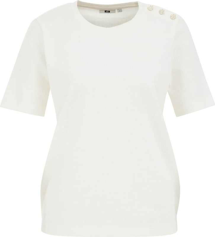 WE Fashion - Dames T-shirt - Gebroken Wit - Regular Fit - Katoen