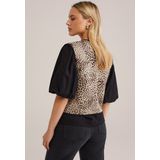 WE Fashion - Dames Gilet - Beige - Regular Fit - Luipaardprint - Katoen