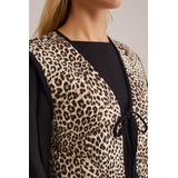 WE Fashion - Dames Gilet - Beige - Regular Fit - Luipaardprint - Katoen