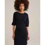WE Fashion - Dames Jurk - Zwart - Regular Fit - Plooidetail