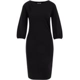 WE Fashion - Dames Jurk - Zwart - Regular Fit - Plooidetail