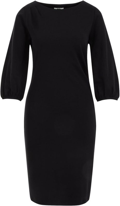 WE Fashion - Dames Jurk - Zwart - Regular Fit - Plooidetail