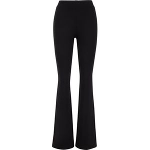 Pantalon - Zwart - Jersey - Regular Fit - Uitlopende Pijpen