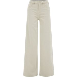 WE Fashion - High Waist Wide Leg Jeans - Lichtgrijs - Damesmodel