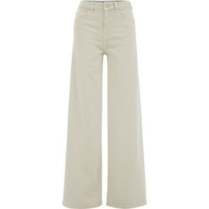 WE Fashion - High Waist Wide Leg Jeans - Lichtgrijs - Damesmodel