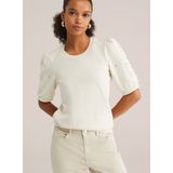 WE Fashion - Sweatshirt - Natuurwit - Effen - Halve Mouw