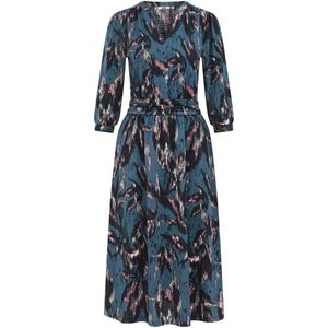 WE Fashion - Dames Midi Jurk - Multikleur - Regular Fit