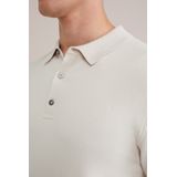 Fundamentals - Heren Regular Fit Fijngebreide Polo - Witgoud - Katoen