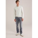 Fundamentals - Heren Regular Fit Fijngebreide Polo - Witgoud - Katoen