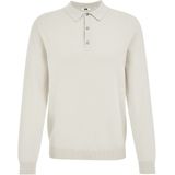 Fundamentals - Heren Regular Fit Fijngebreide Polo - Witgoud - Katoen