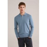 WE Fashion - Slim Fit Trui - Grijsblauw - Katoen
