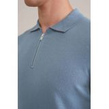 WE Fashion - Slim Fit Trui - Grijsblauw - Katoen