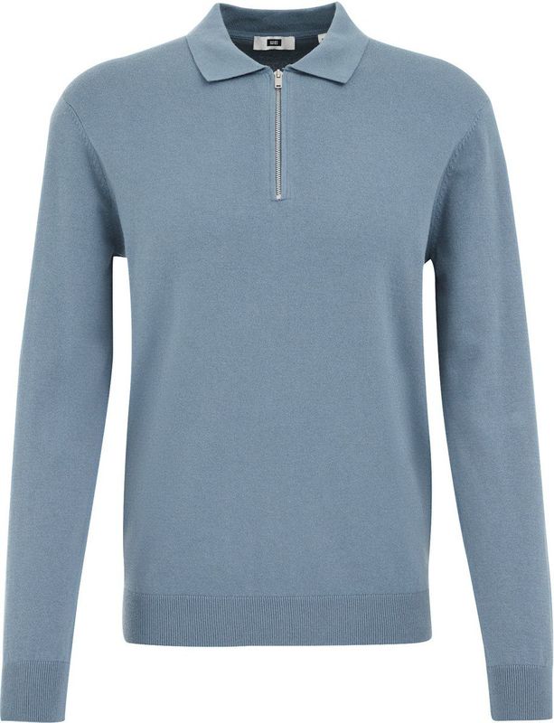 WE Fashion - Slim Fit Trui - Grijsblauw - Katoen