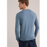 Fundamentals - Slim Fit - Fijngebreide Trui - Pastelblauw - Katoenmix