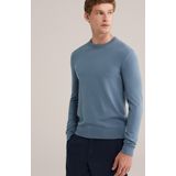 Fundamentals - Slim Fit - Fijngebreide Trui - Pastelblauw - Katoenmix