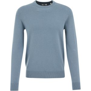 Fundamentals - Slim Fit - Fijngebreide Trui - Pastelblauw - Katoenmix