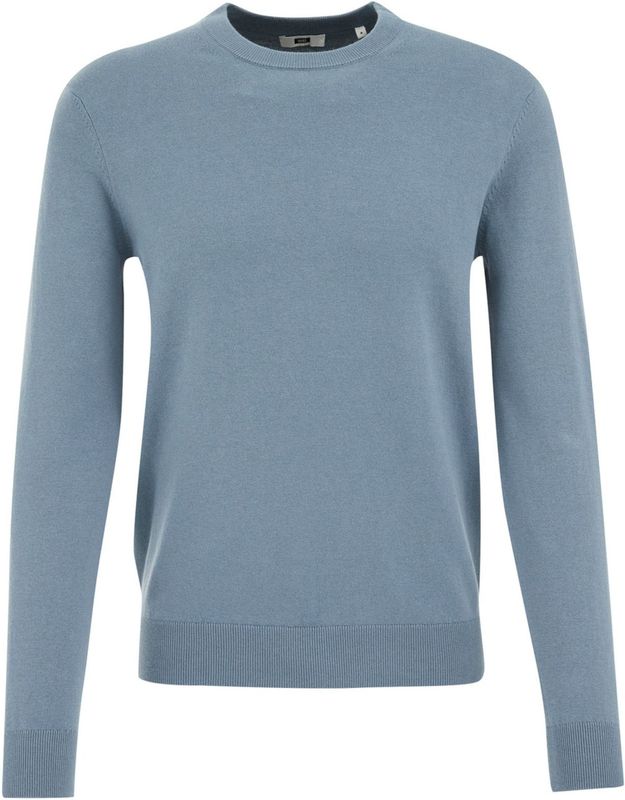 Fundamentals - Slim Fit - Fijngebreide Trui - Pastelblauw - Katoenmix
