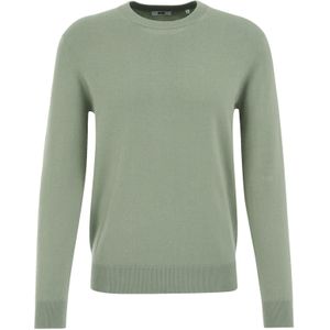 Fundamentals - Slim Fit - Fijngebreide Trui - Lichtgroen - Katoenmix