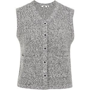 WE Fashion - Dames gebreid vest - Grijs - Katoen