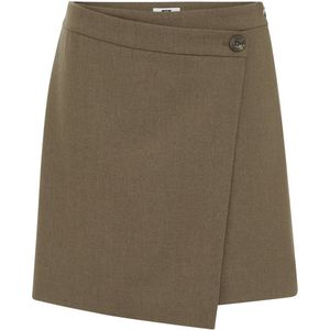 WE Fashion - Wikkelrok - Donkergroen - Asymmetrische Zoom - Ritszakken