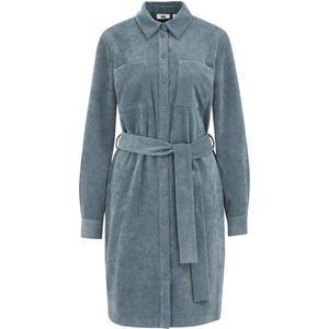 WE Fashion - Dames Jurk - Corduroy - Met Structuur - Lange Mouwen - Kraag - Knoopsluiting