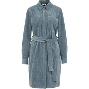 WE Fashion - Dames Jurk - Corduroy - Met Structuur - Lange Mouwen - Kraag - Knoopsluiting