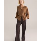 WE Fashion - Blouse - Ombergrijs - Klassieke Blouse - Lange Mouw