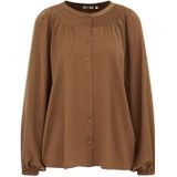 WE Fashion - Blouse - Ombergrijs - Klassieke Blouse - Lange Mouw