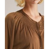 WE Fashion - Blouse - Ombergrijs - Klassieke Blouse - Lange Mouw