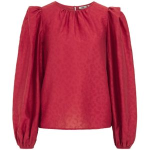 WE Fashion - Dames Blouse - Rood - Jacquard-print - Regular Fit