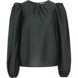 WE Fashion - Blousetop - Donkergroen - Lange Mouwen - Ronde Hals