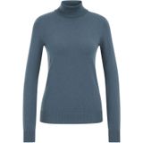 WE Fashion - Dames coltrui - Grijsblauw - Fijngebreid - Regular fit - Katoen