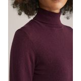 WE Fashion - Dames coltrui - Donkerrood - Fijngebreid - Regular Fit