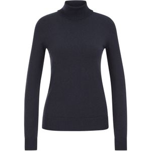 WE Fashion - Dames coltrui - Donkerblauw - Fijngebreid - Regular Fit