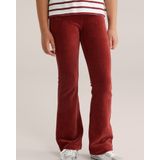 WE Fashion - Flared Legging - Donkerrood - Velvet - Regular Fit