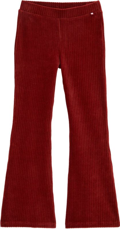 WE Fashion - Flared Legging - Donkerrood - Velvet - Regular Fit