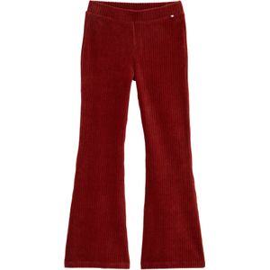 WE Fashion - Flared Legging - Donkerrood - Velvet - Katoen