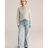 WE Fashion - Fijn Gebreid Vest - Ronde Hals - Lange Mouwen