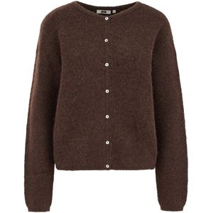 WE Fashion - Dames gebreid vest van wolmix - Regular fit - Bruin -  Maat: S